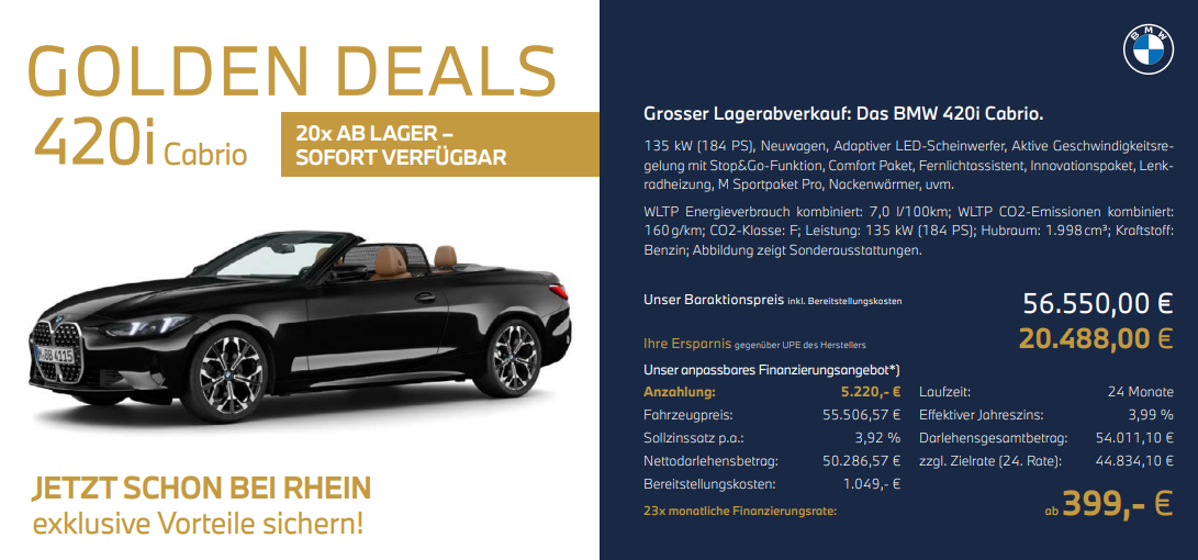 Golden Deal BMW 4er Cabrio